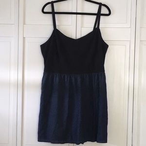 American Eagle Blue and Navy Open Back Dress